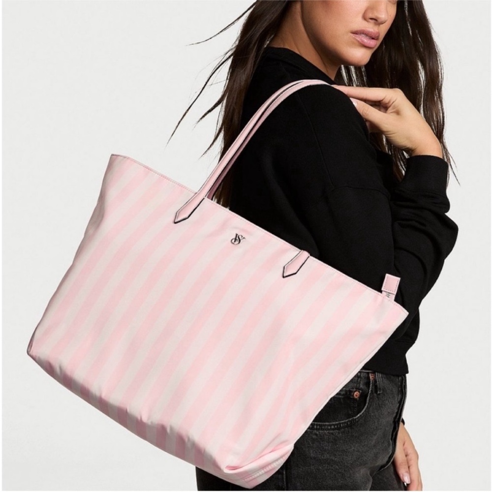 Victoria's Secret Pink and White Tote Bag